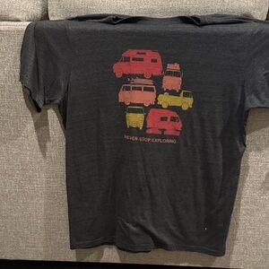 The North Face Gray Tee with Red and Yellow Graphic